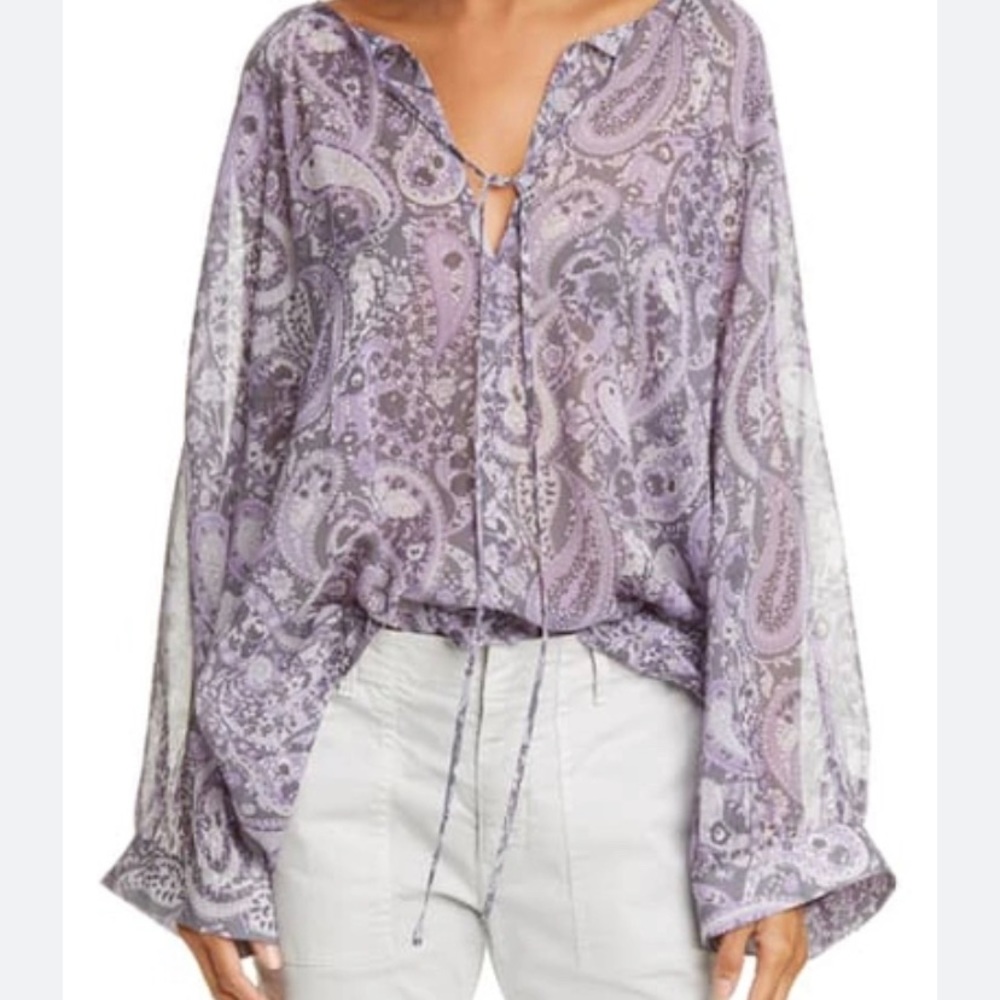 Nili Lotan Acadia Paisley Silk Blouse